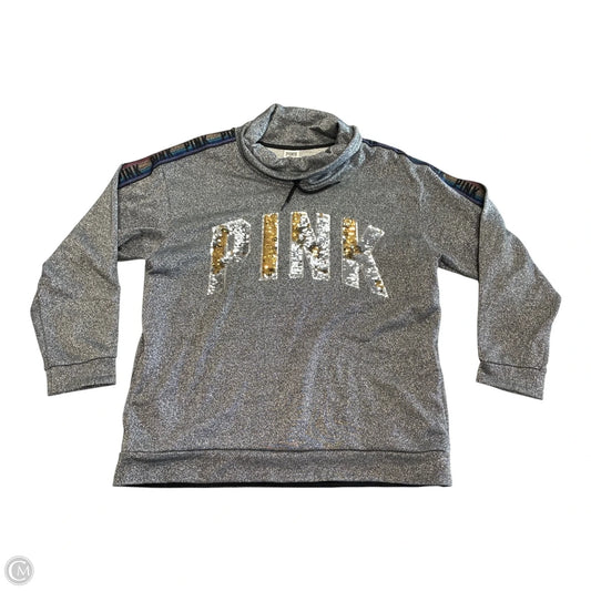 Sweatshirt Collar By Pink In Grey, Size: L