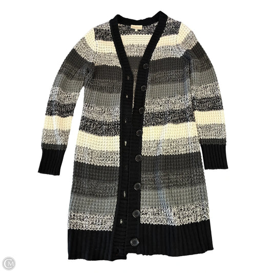 Sweater Cardigan By Bobbie Brooks In Black & Grey, Size: M