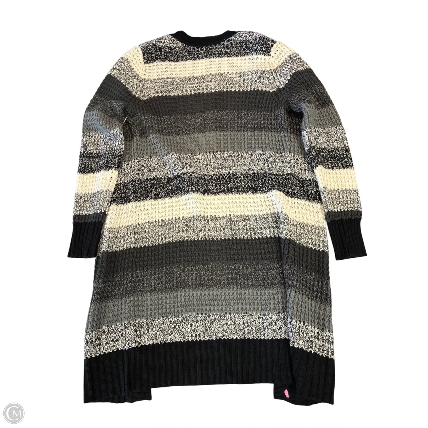 Sweater Cardigan By Bobbie Brooks In Black & Grey, Size: M