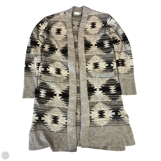 Sweater Cardigan By Time And Tru In Black & Grey, Size: M