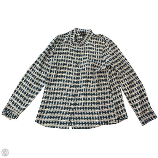 Blouse Long Sleeve By J. Crew In Teal, Size: L