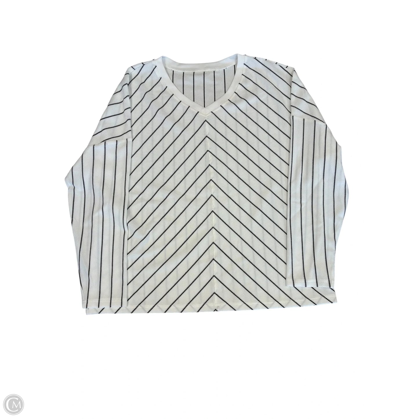 Top Long Sleeve By Cmf In Striped Pattern, Size: L