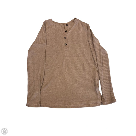 Top Long Sleeve By Cmf In Tan, Size: S