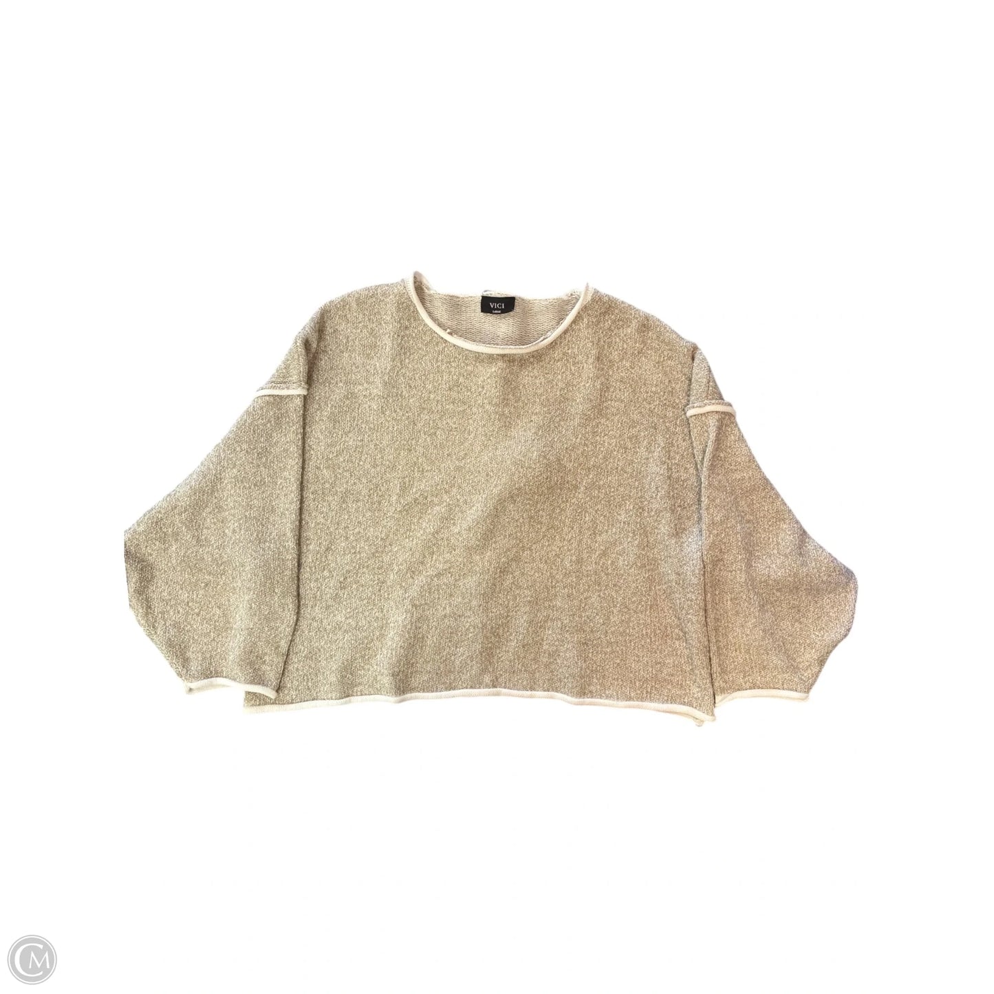 Sweater By Vici In Tan & White, Size: Large