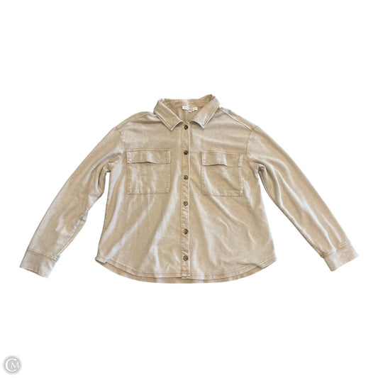 Top Long Sleeve By Jane And Delancey In Beige, Size: L