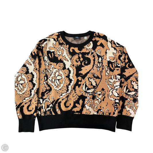 Sweater By T Tahari In Black & Tan, Size: Xl