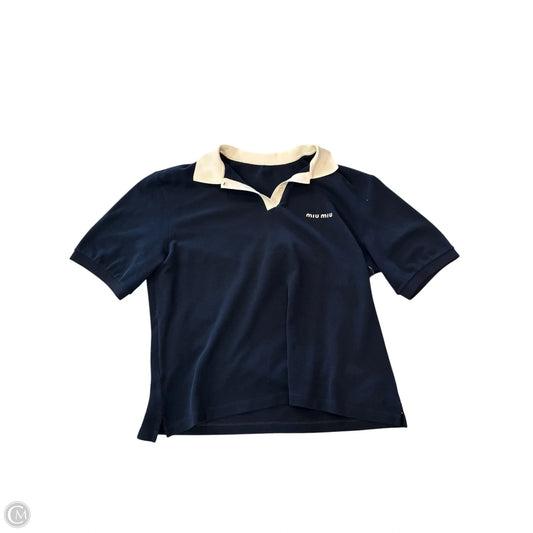 Top Short Sleeve Luxury Designer By Miu Miu In Navy, Size: M
