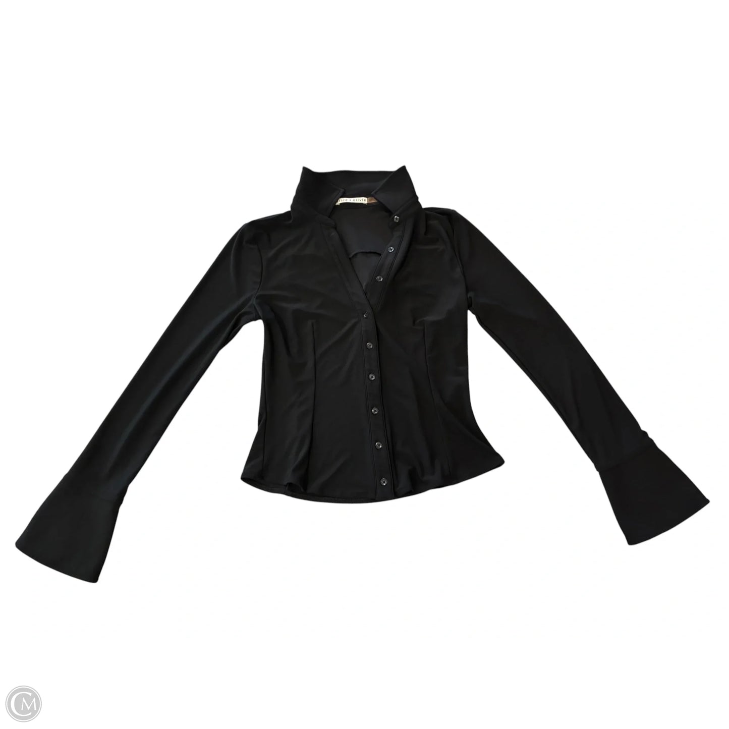 Top Long Sleeve Designer By Alice + Olivia In Black, Size: S