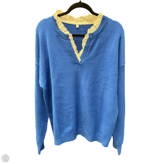 Sweater By Cmf In Blue & White, Size: Xl