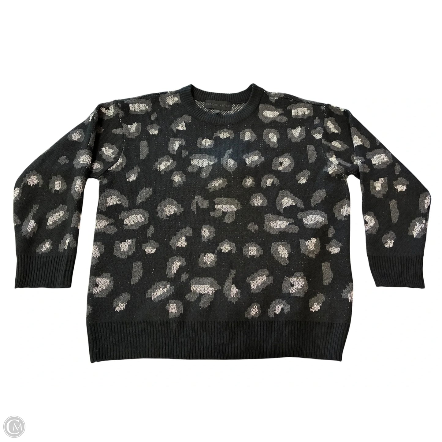 Sweater By Kendall + Kylie In Black & Grey, Size: L