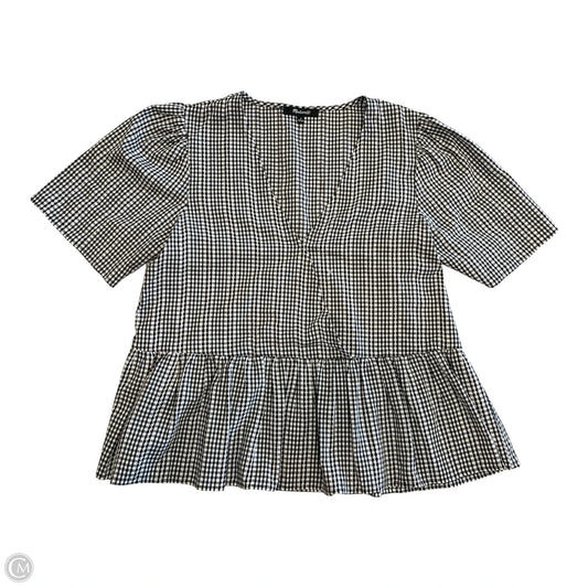 Top Short Sleeve By Madewell In Black & White, Size: S