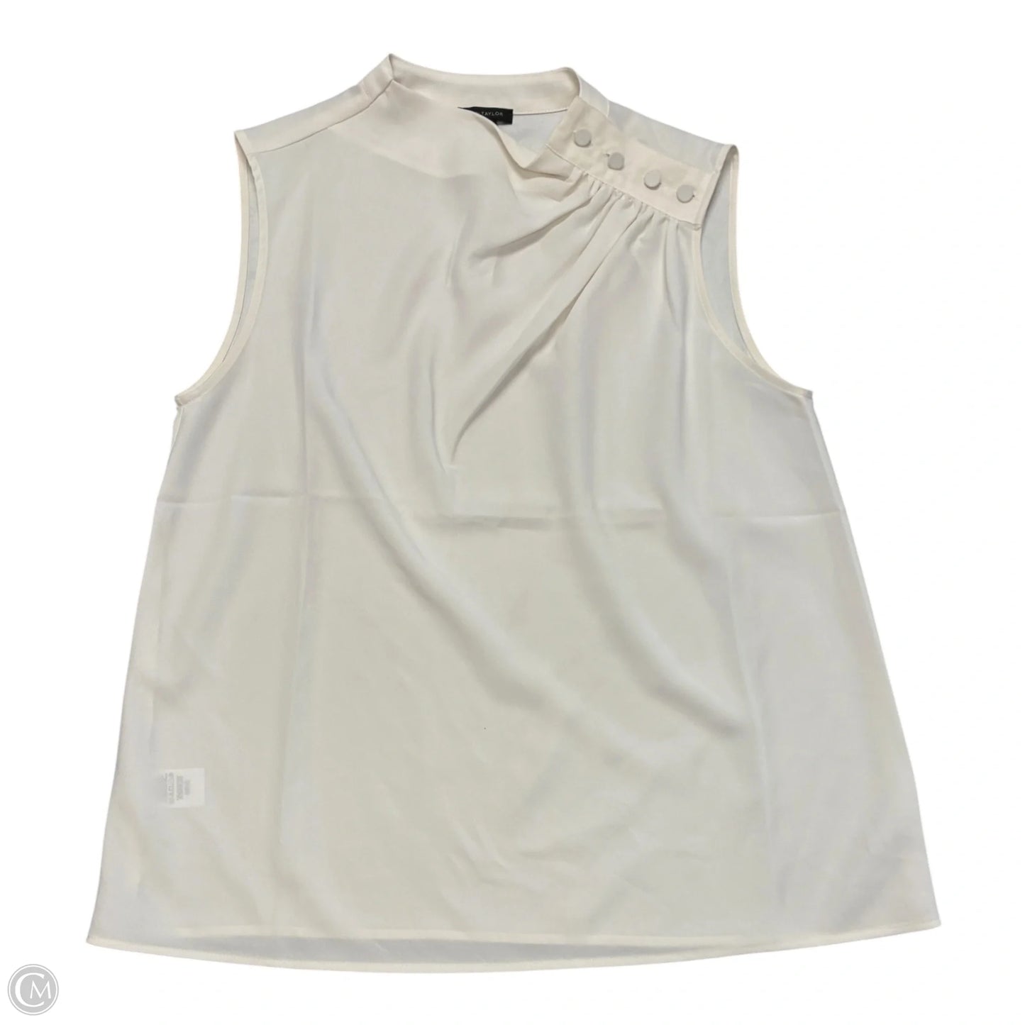 Blouse Sleeveless By Ann Taylor In Cream, Size: S