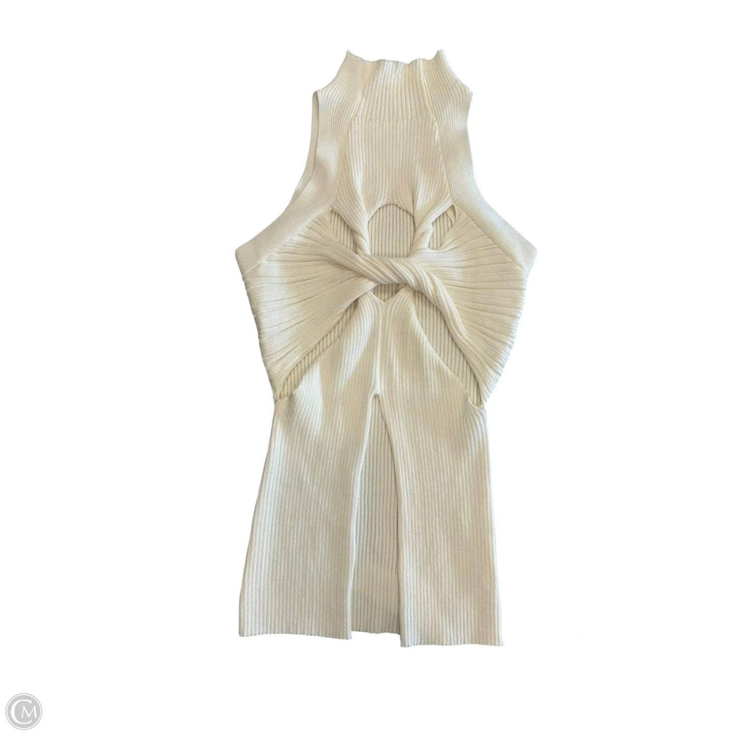 Blouse Sleeveless By Cmf In Cream, Size: L