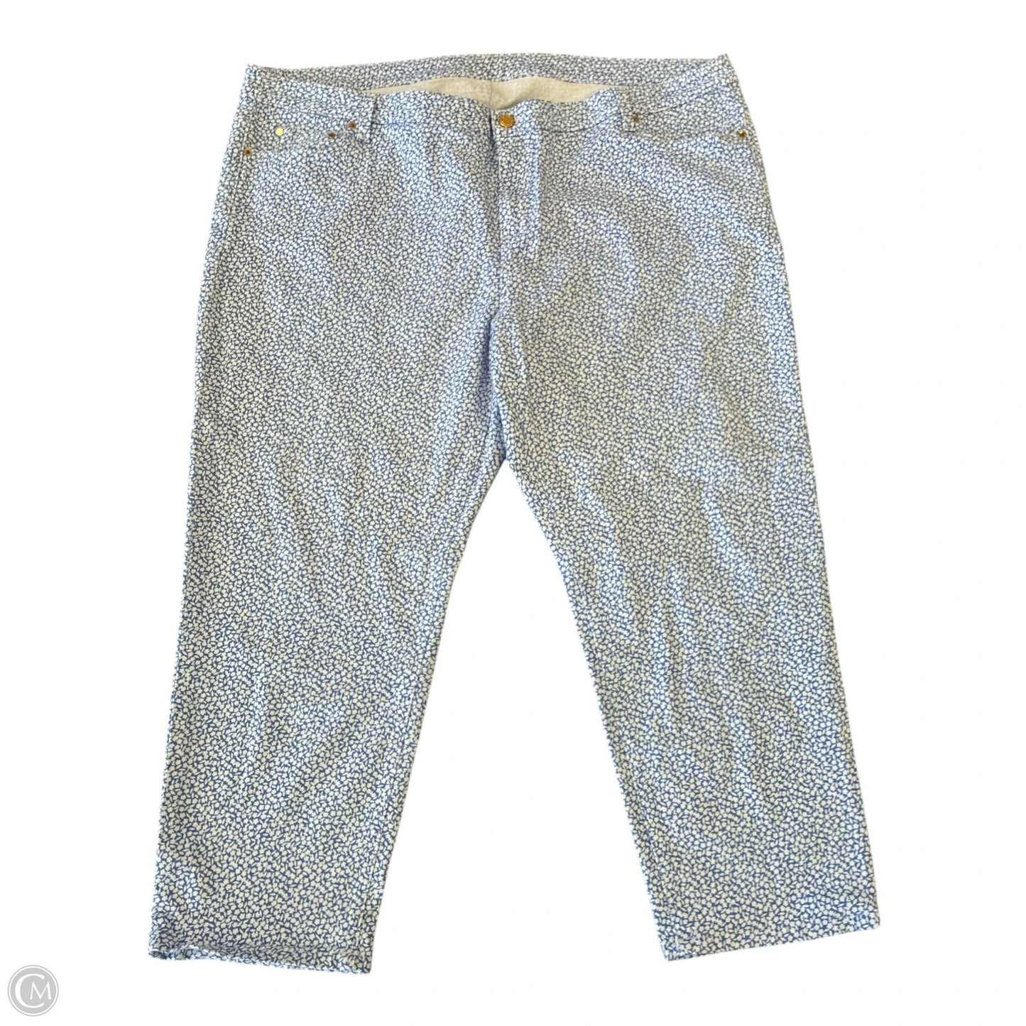 Jeans Straight By Michael By Michael Kors In Blue & White, Size: 24w