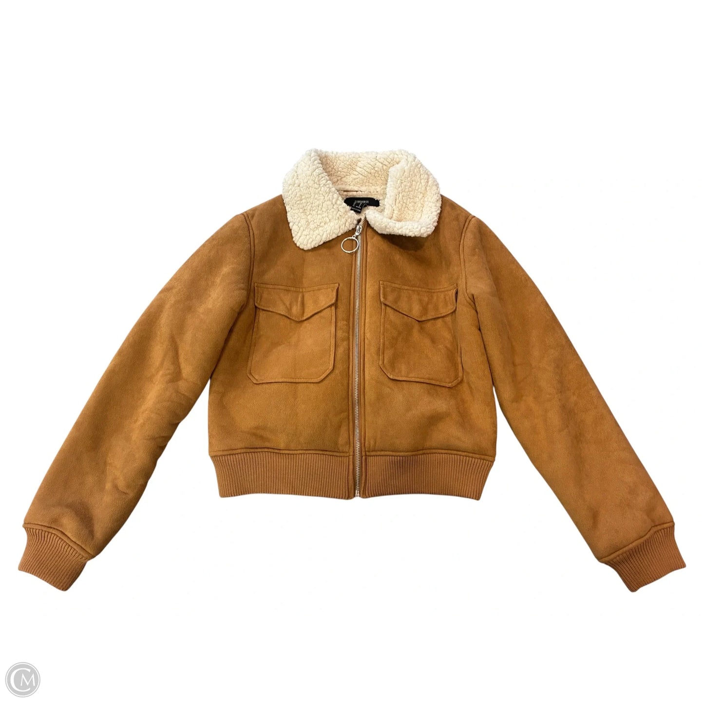 Jacket Faux Fur & Sherpa By Forever 21 In Cream & Tan, Size: S