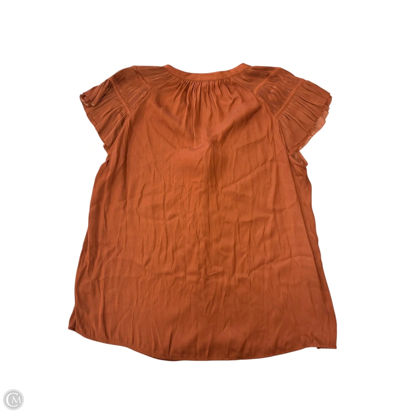 Blouse Short Sleeve By Current Air In Brown, Size: L