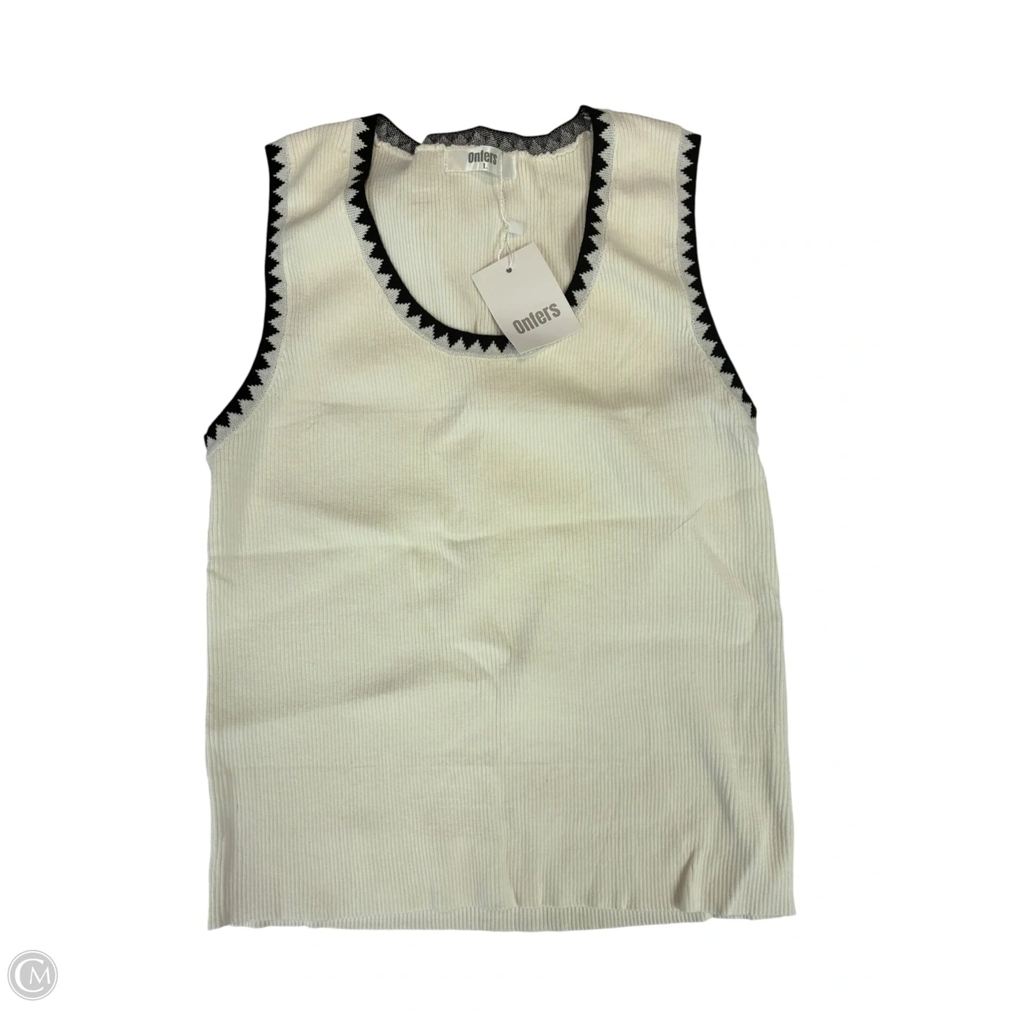 Top Sleeveless By Cmf In Cream, Size: L