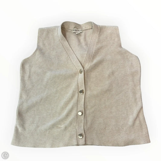 Vest Sweater By Ava & Viv In Beige, Size: Xxl