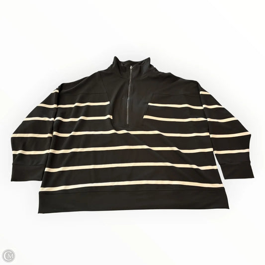 Sweatshirt Collar By Cable And Gauge In Black & White, Size: 3x