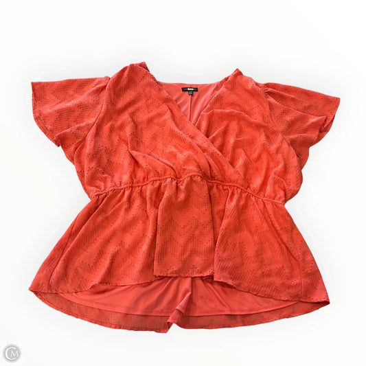 Blouse Short Sleeve By Lane Bryant In Orange, Size: 3x