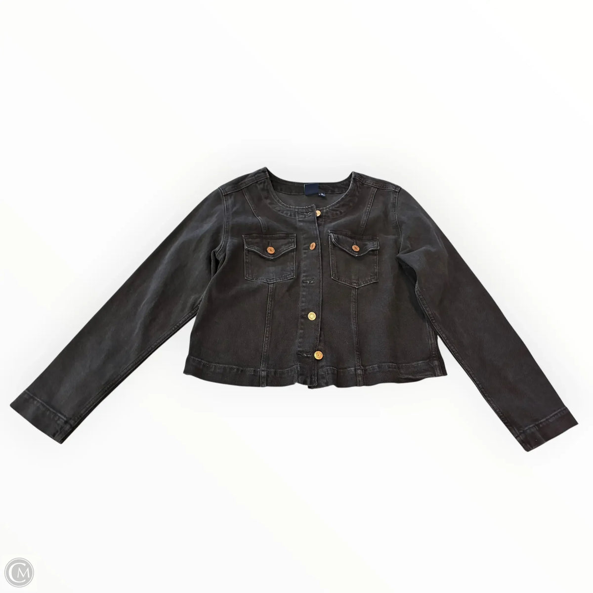 Jacket Denim By Gap In Black, Size: M