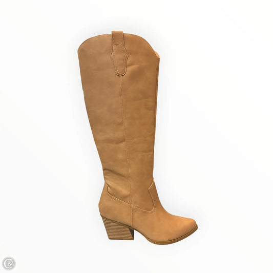 Boots Mid-calf Heels By Clothes Mentor In Tan, Size: 7.5