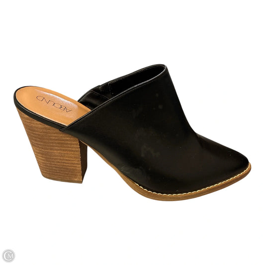 Boots Ankle Heels By Abound In Black & Brown, Size: 10