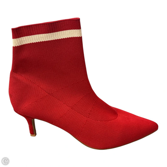 Boots Ankle Heels By Cme In Red, Size: 8.5