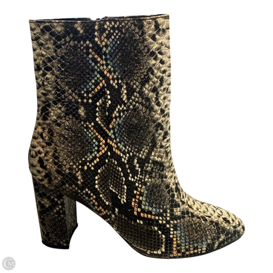 Boots Ankle Heels By Chinese Laundry In Snakeskin Print, Size: 9