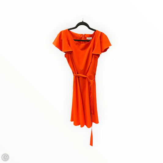Dress Casual Short By Calvin Klein In Orange, Size: M