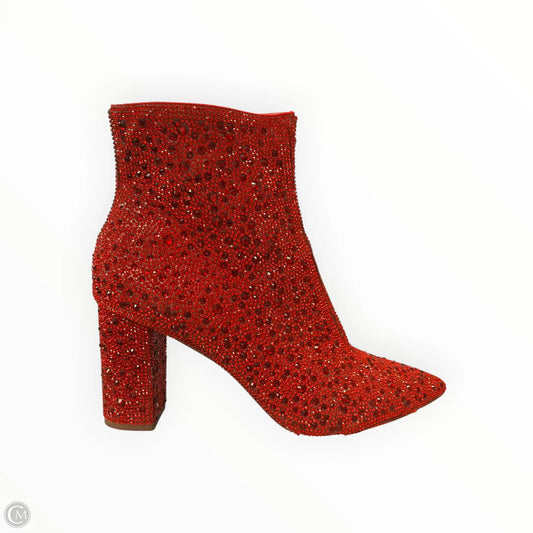 Boots Ankle Heels By Betsey Johnson In Red, Size: 9