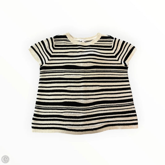 Top Short Sleeve By J. Jill In Black & Cream, Size: M