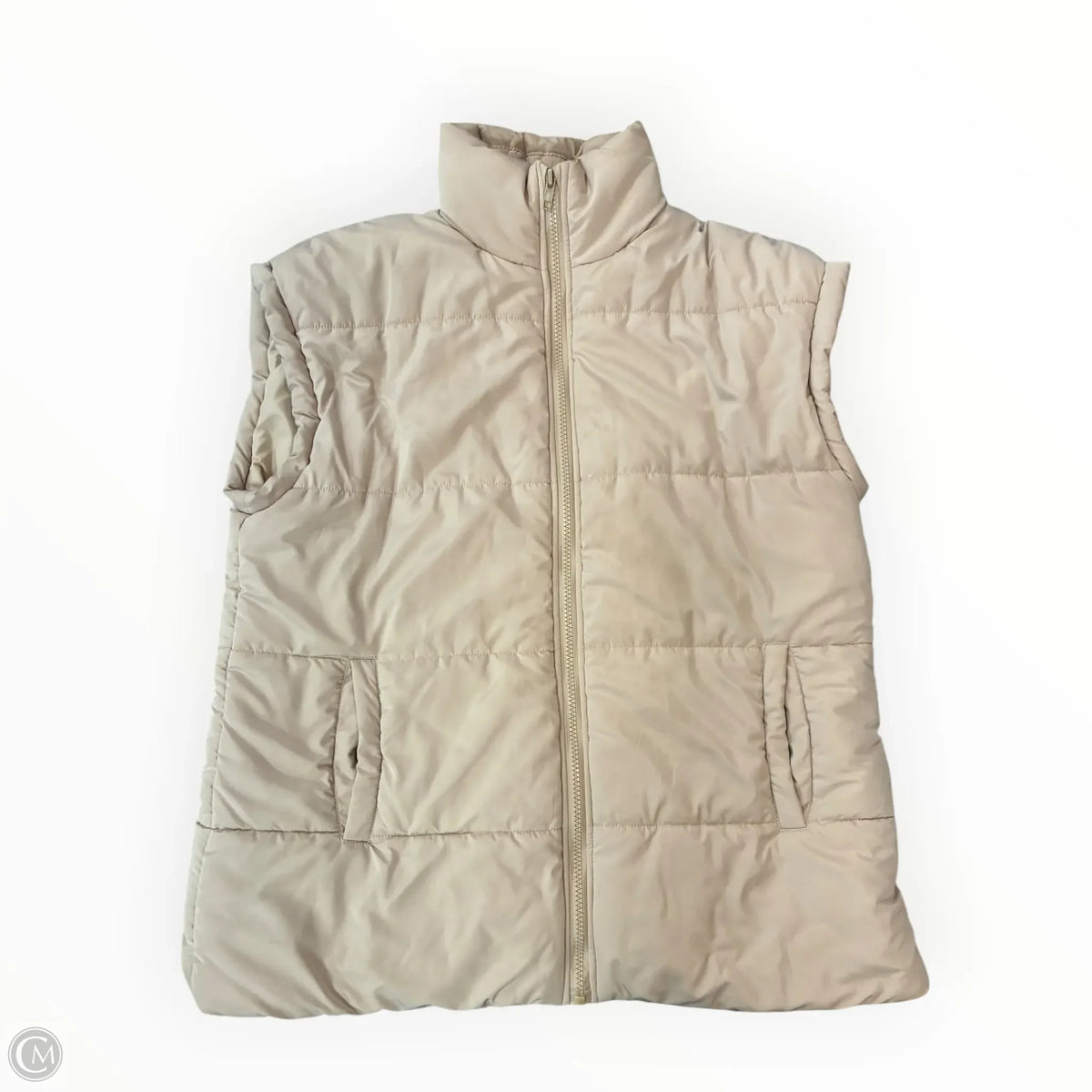 Vest Puffer & Quilted By Cmf In Tan, Size: S