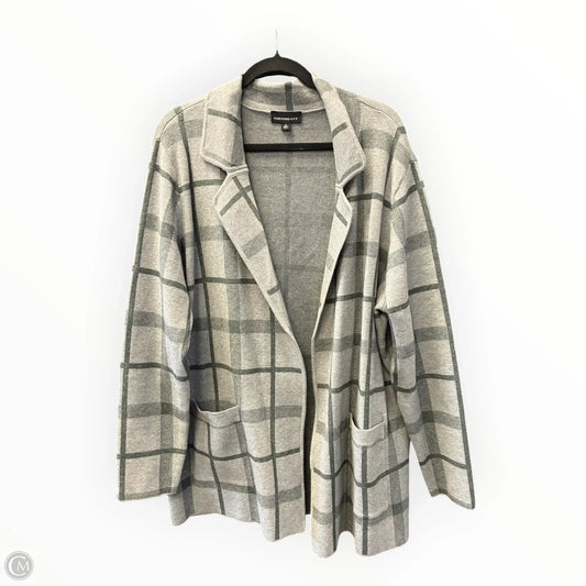 Sweater Cardigan By Fortune & Ivy In Grey, Size: 2x