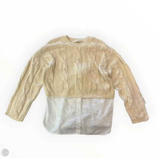 Sweater By Pilcro In Tan & White, Size: M