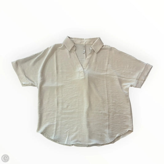 Top Short Sleeve By Zenana In Beige, Size: Xl