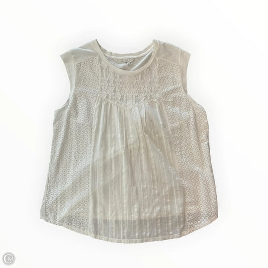 Top Sleeveless By Lucky Brand In Ivory, Size: 1x