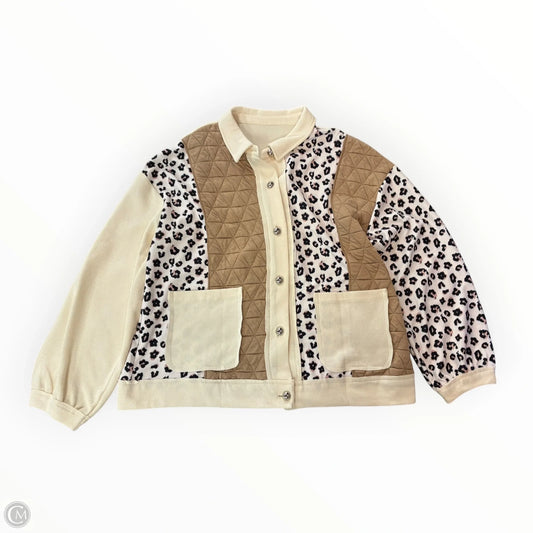 Jacket Shirt By Cme In Animal Print, Size: Xl
