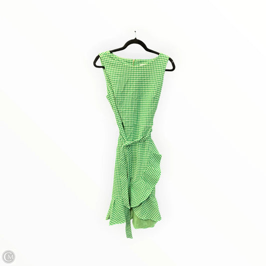 Dress Casual Midi By Calvin Klein In Green & White, Size: L