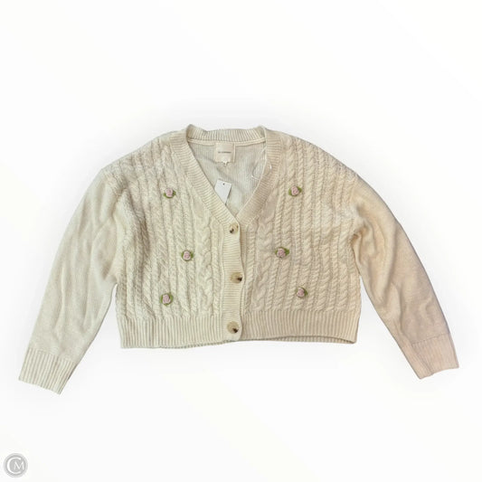 Sweater Cardigan By No Comment In Cream, Size: Xl