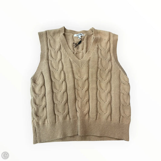 Vest Sweater By Vigoss In Tan, Size: L