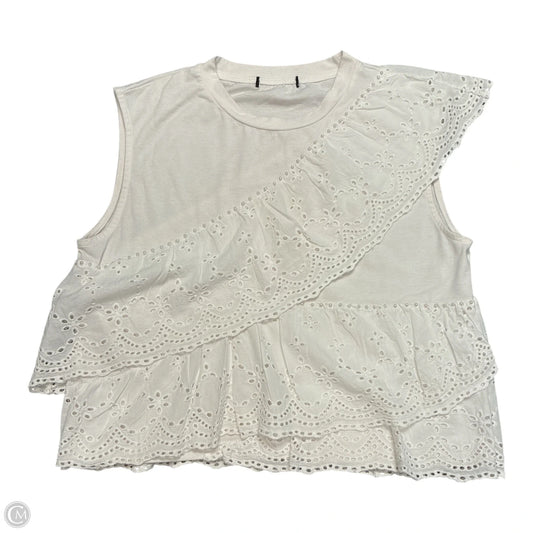 Top Sleeveless By Clothes Mentor In Ivory, Size: M