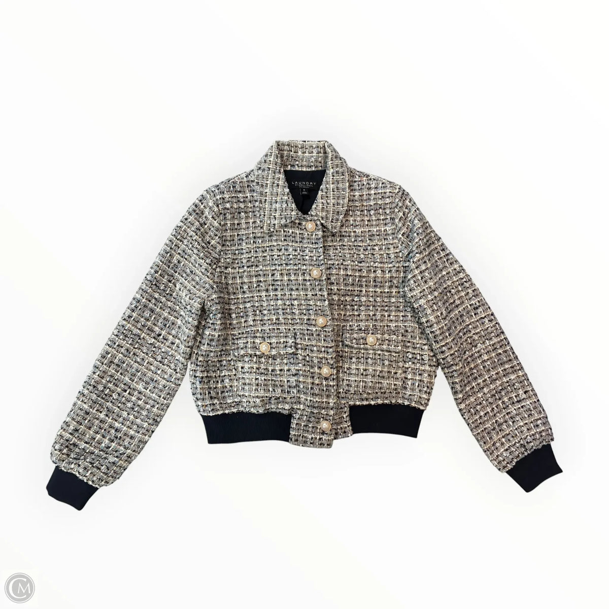 Jacket Other By Laundry In Blue & White, Size: M