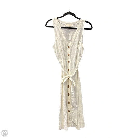 Dress Casual Midi By Loft In Cream, Size: S