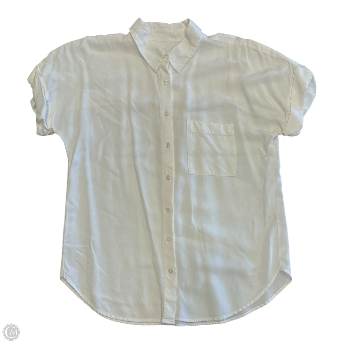 Top Short Sleeve By Loft In Ivory, Size: S