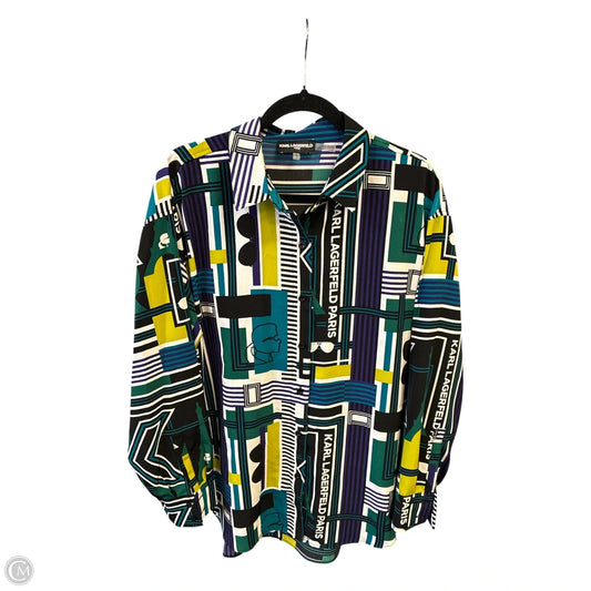 Blouse Designer By Karl Lagerfeld In Multi-colored, Size: L