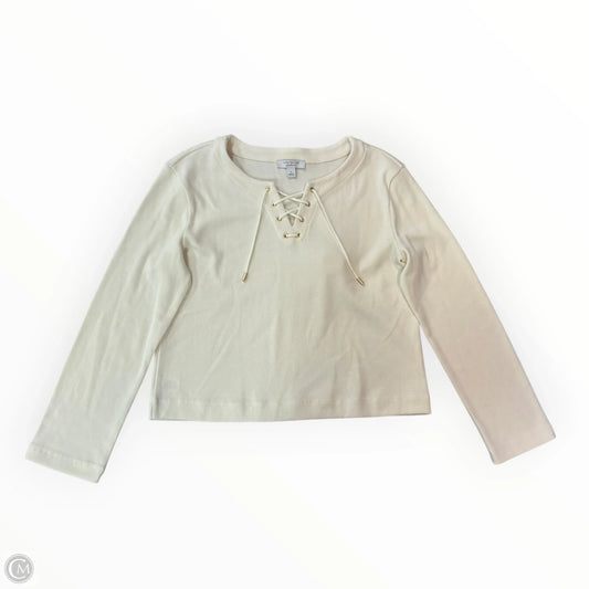Top Long Sleeve By Ann Taylor In Cream, Size: M