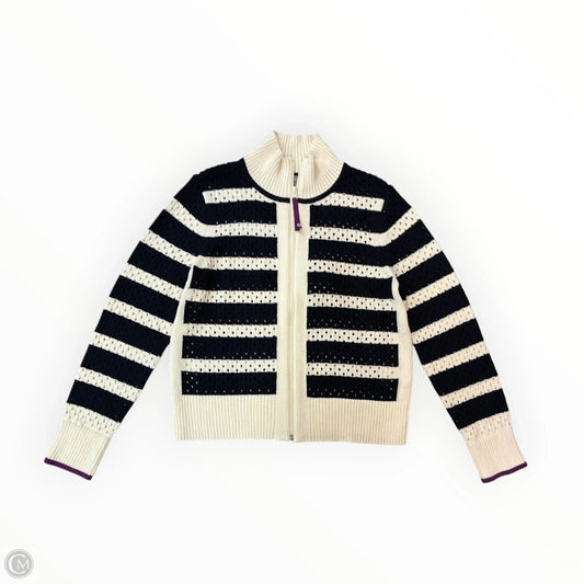 Sweater By Talbots In Blue & Cream, Size: M
