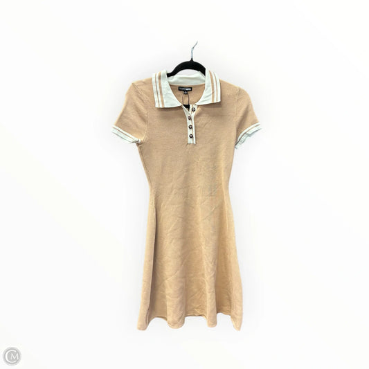 Dress Casual Midi By Fashion Nova In Tan & White, Size: M