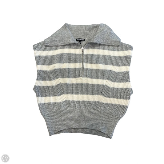 Sweater Short Sleeve By Steve Madden In Grey & White, Size: S
